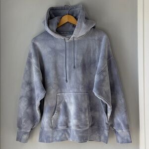 Aritzia TNA Cozy AF Fleece Tie Dye Boyfriend Hoodie Sweatshirt